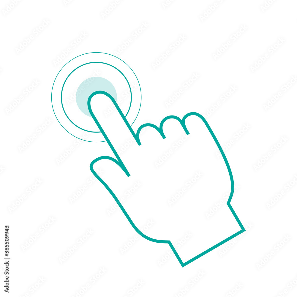 Finger click icon isolated on white background. Trendy flat finger click icon for web site, app, label, banner, sticker, design template and logo. Business concept, vector illustration Finger click icon isolated on white background. Trendy flat finger click icon for web site, app, label, banner, sticker, design template and logo. Business concept, vector illustration