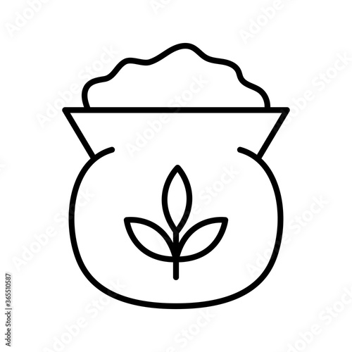 seeds bag line style icon design, farm agronomy lifestyle agriculture harvest rural farming and country theme Vector illustration
