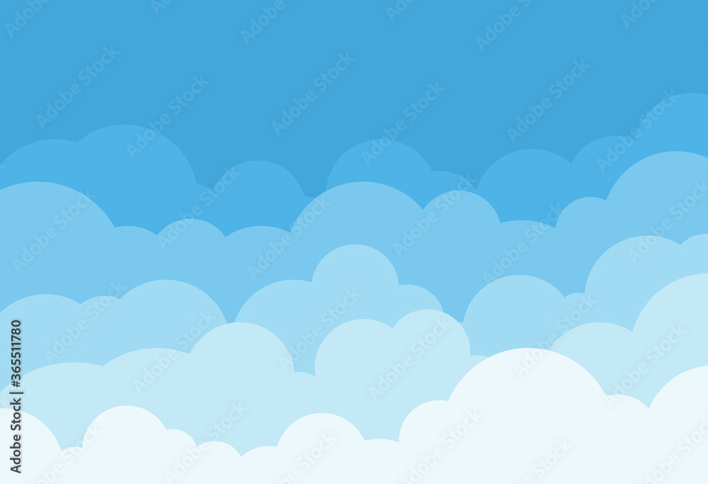 Cloud sky vector background pattern in cartoon style for summer sunshine poster design. Light blue flat fluffy heaven clouds illustration for banner scene backdrop. White and blue nature landscape V1 Cloud sky vector background pattern in cartoon style for summer sunshine poster design. Light blue flat fluffy heaven clouds illustration for banner scene backdrop. White and blue nature landscape V1