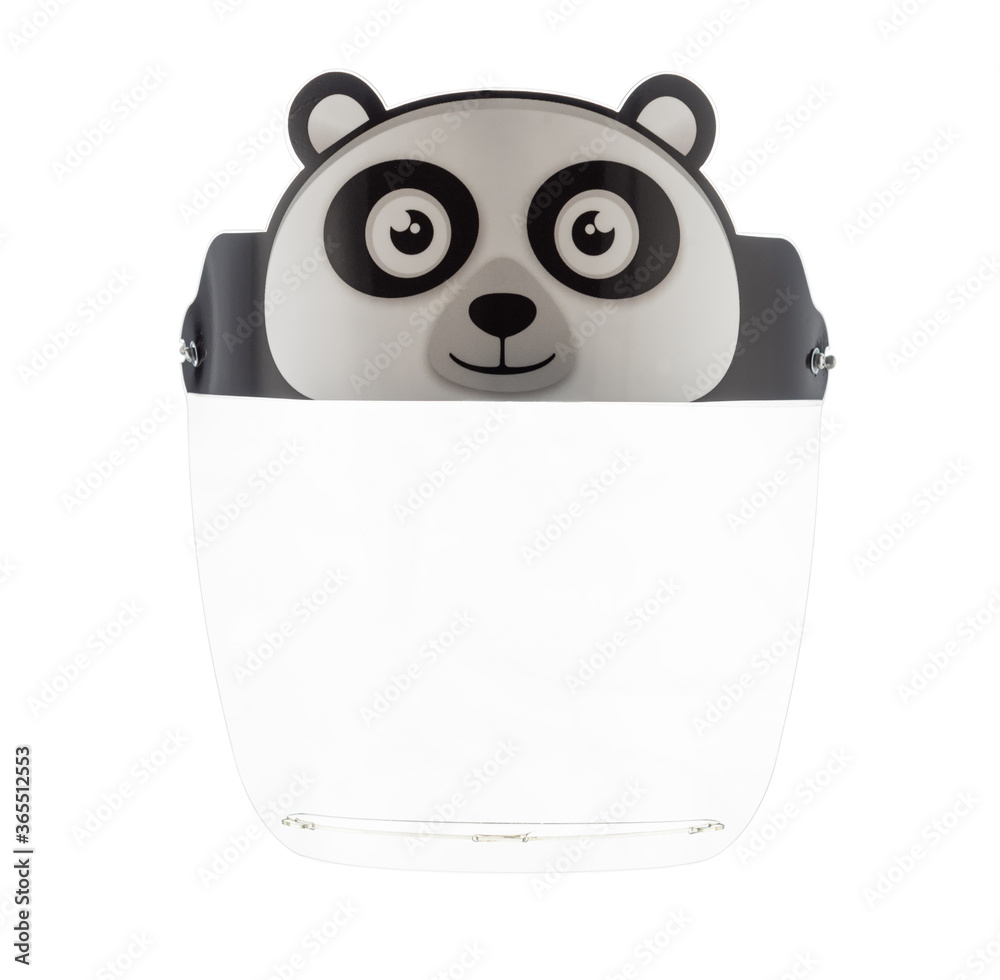 Protective mask with drawings of animals from the virus for children. Isolated Protective mask with drawings of animals from the virus for children. Isolated