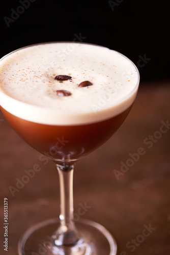 Espresso Martini Cocktail on Bar