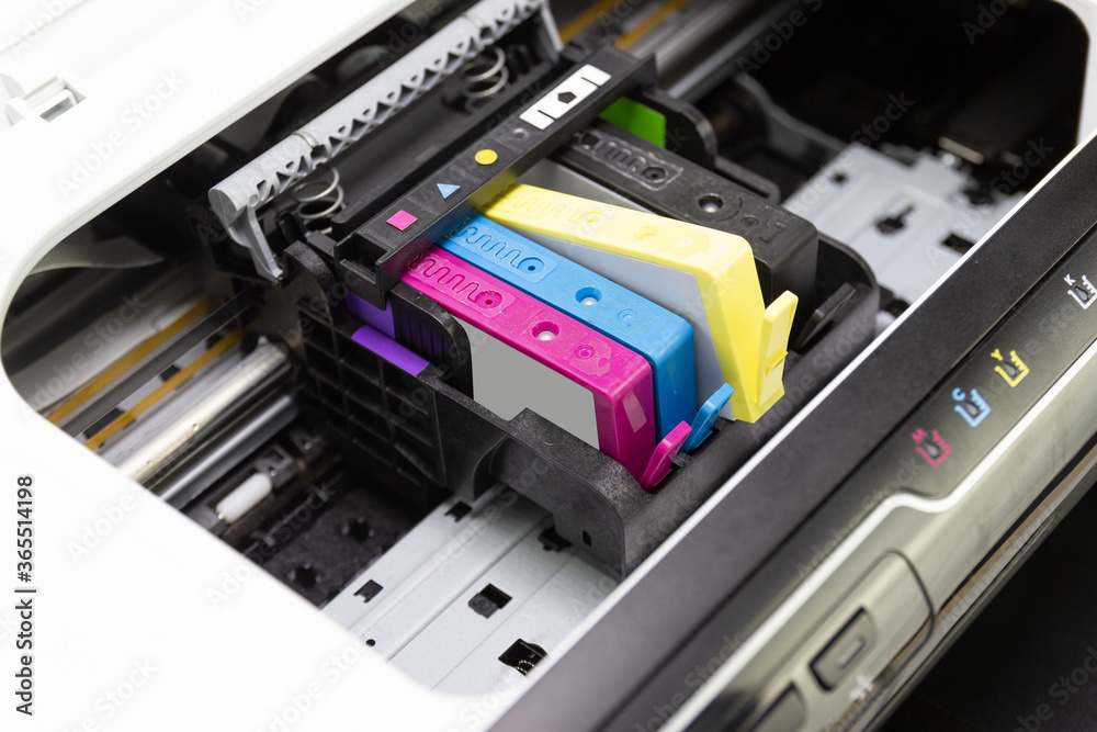 An ink cartridge or inkjet cartridge is a component of an inkjet printer that contains the ink four color An ink cartridge or inkjet cartridge is a component of an inkjet printer that contains the ink four color