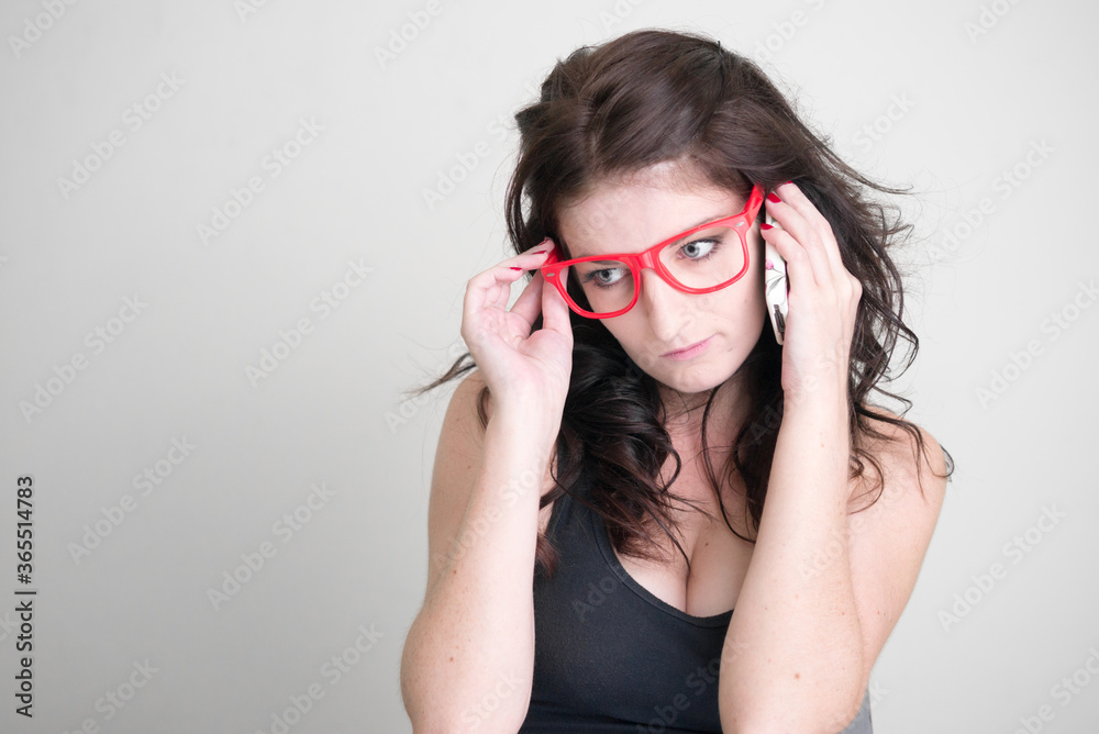 Portrait of young beautiful woman with brown hair Portrait of young beautiful woman with brown hair