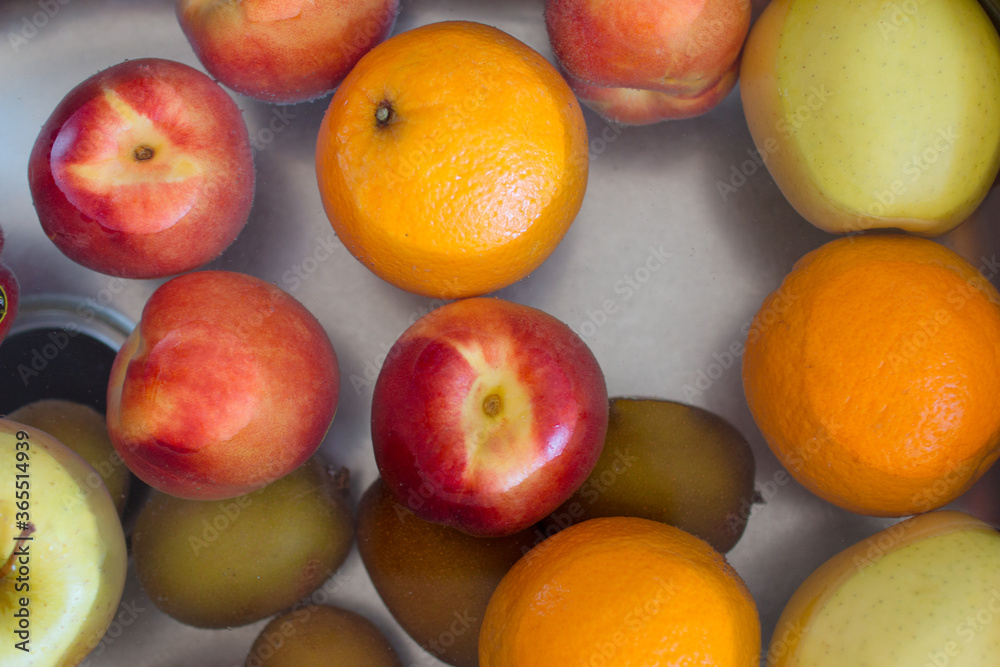 fresh fruits on a white background fresh fruits on a white background