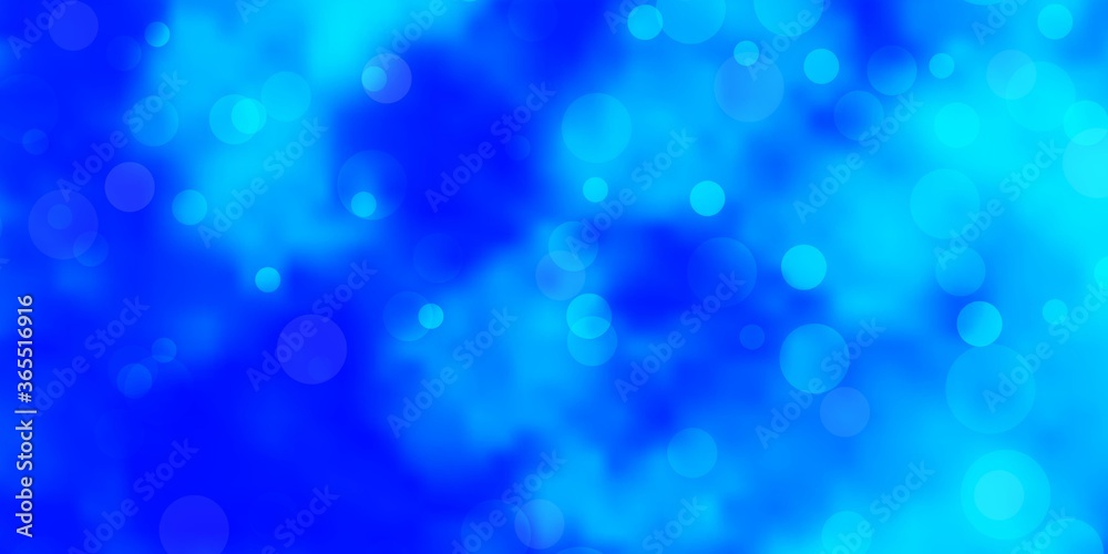 Light BLUE vector pattern with spheres. Abstract decorative design in gradient style with bubbles. Pattern for websites.