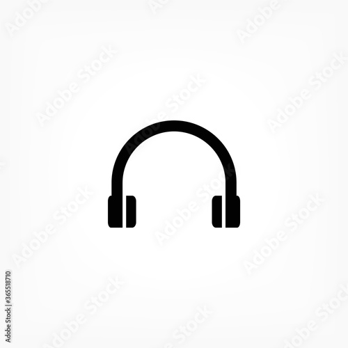 Headphones vector icon , lorem ipsum Flat design