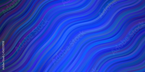 Dark BLUE vector pattern with curves. Gradient illustration in simple style with bows. Pattern for busines booklets, leaflets