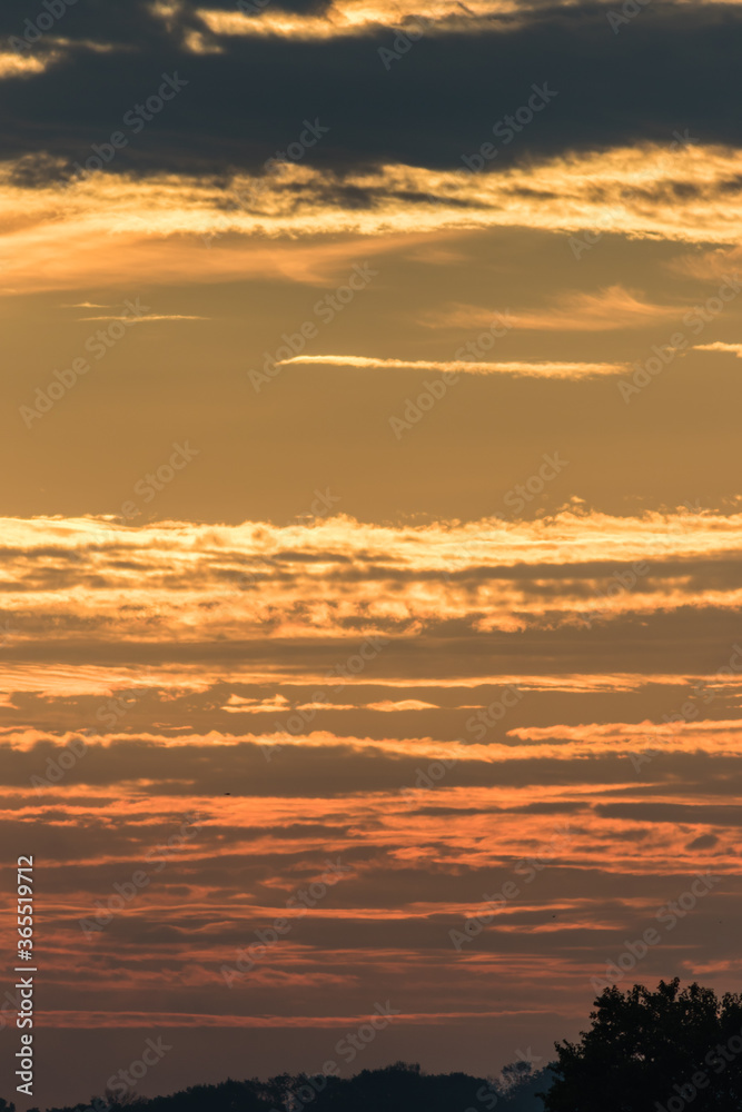 Amazing sunrise cloudscape copy space