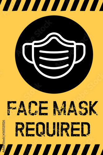 Face Mask Required Yellow