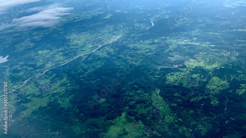 Aerial view of the reef. Green vegetation.