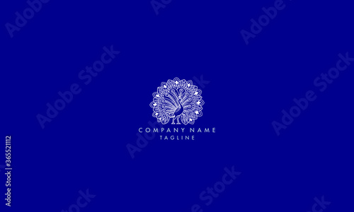 Unique and Elegant peacock logo icon concept, Vector template