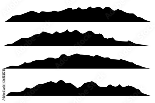 Silhouettes of mountains on a white background