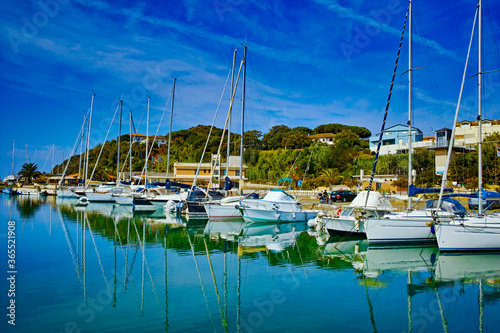 Boats in the marina of Salivoli Piombino Tuscany Italy