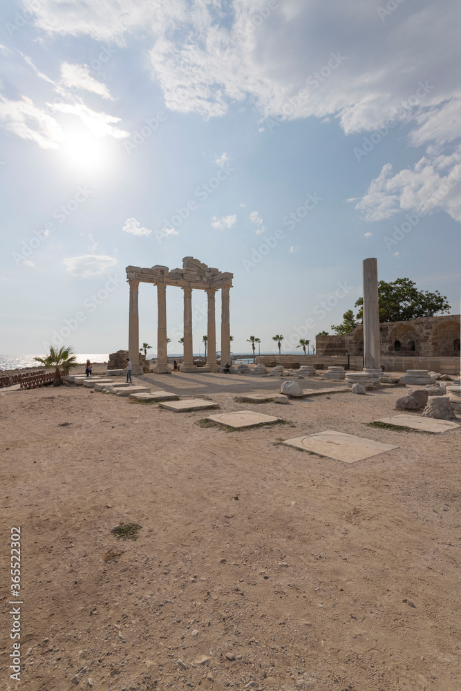 Naklejka premium Apollo Temple, historical sites in Side, Turkey