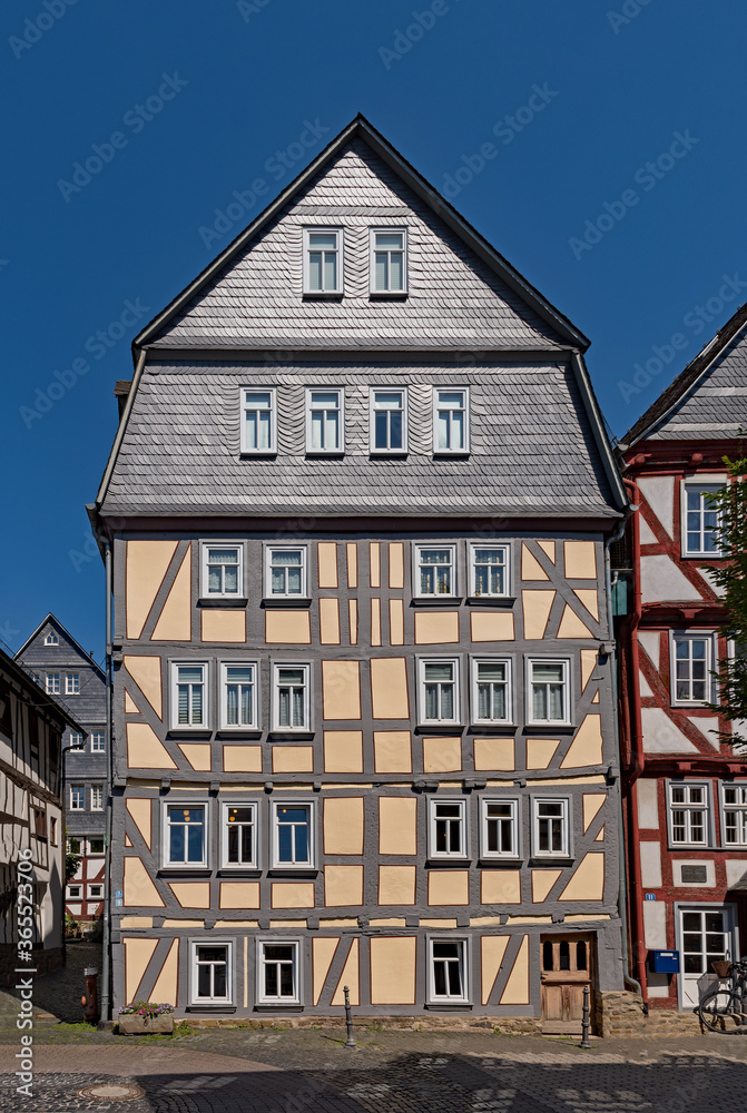 Fachwerkhaus in der Altstadt von Herborn in Hessen, Deutschland 