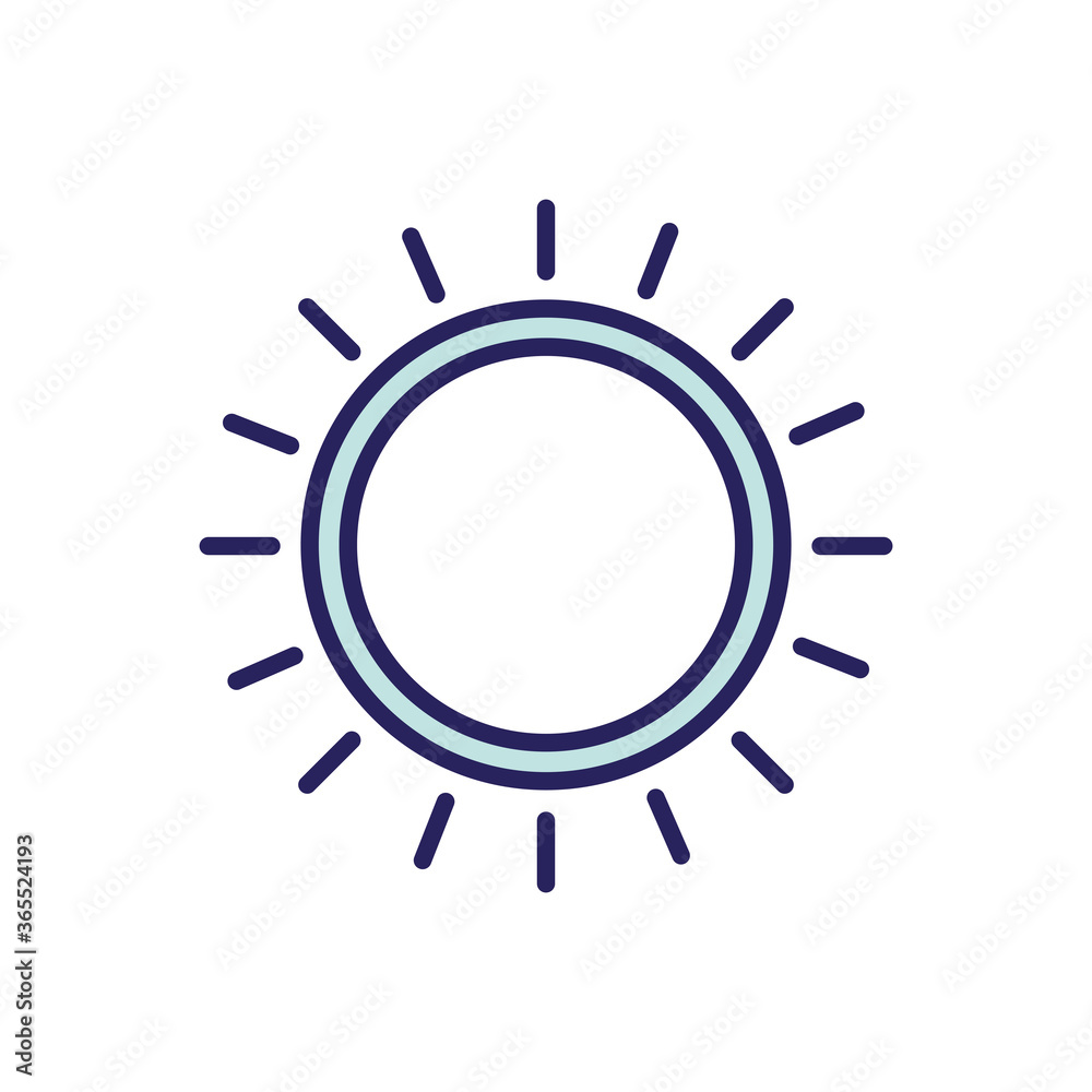 Sun line and fill style icon design, summer nature tropical season holiday sunny weather and energy theme Vector illustration Sun line and fill style icon design, summer nature tropical season holiday sunny weather and energy theme Vector illustration