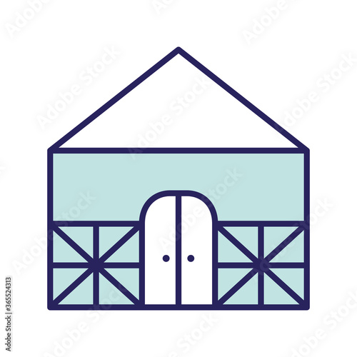 farm line and fill style icon design, agronomy lifestyle agriculture harvest rural farming and country theme Vector illustration