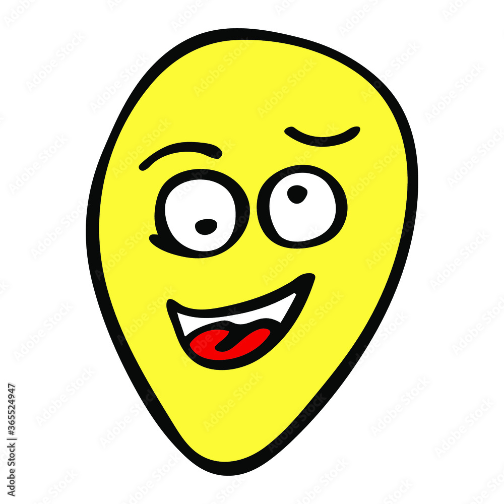 Fototapeta premium Emotions. Smilie image on a white background. Vector icon.