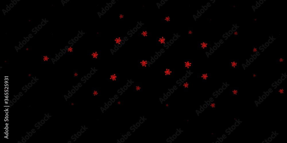 Dark red vector pattern with coronavirus elements.