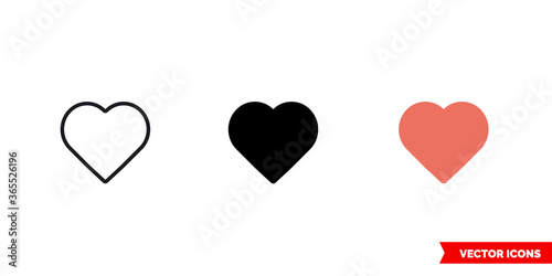 Like heart icon of 3 types. Isolated vector sign symbol.