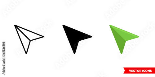 Navigation icon of 3 types. Isolated vector sign symbol.