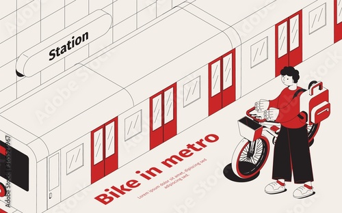 Metro Station Isometric Background