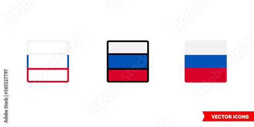 Free Download Russia flag icon of 3 types. Isolated vector sign symbol. - GFXLoad