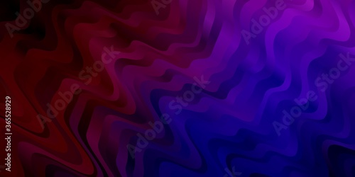 Dark Blue, Red vector texture with wry lines. Colorful geometric sample with gradient curves. Smart design for your promotions.