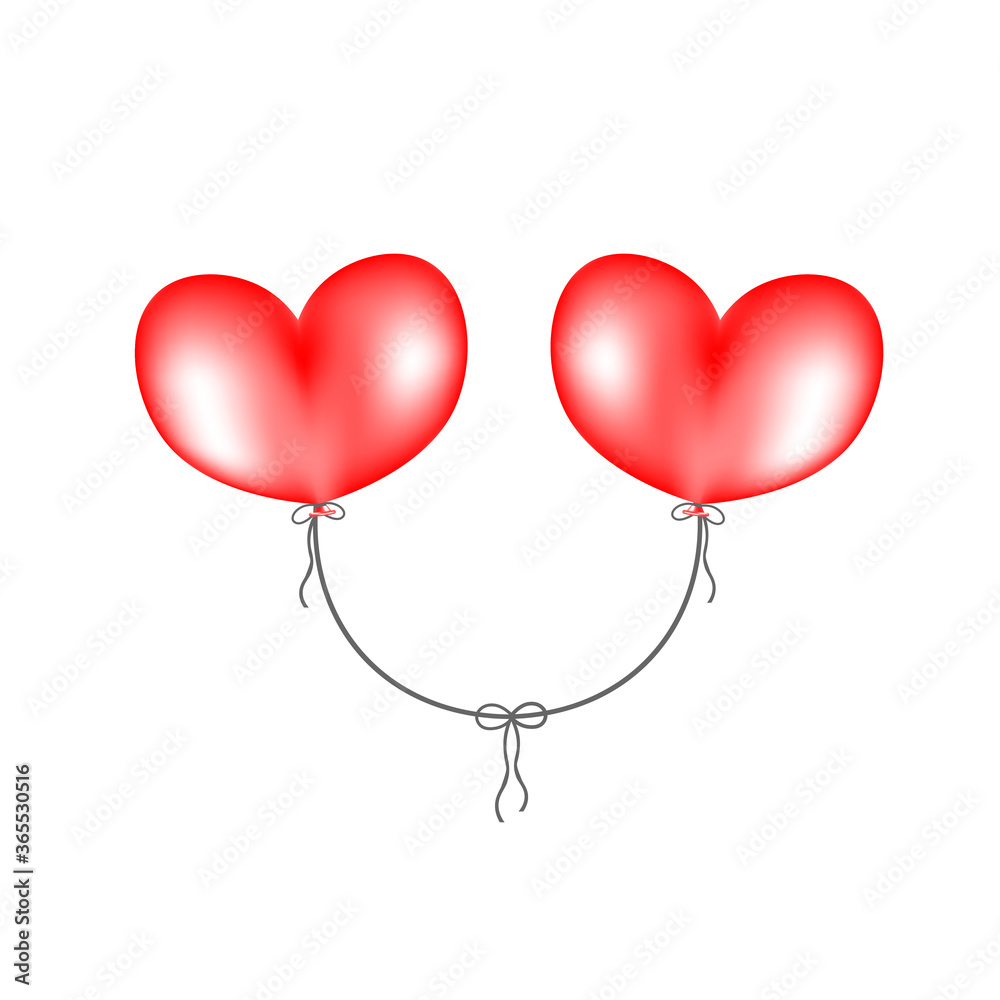 Vector illustration of two hearts.