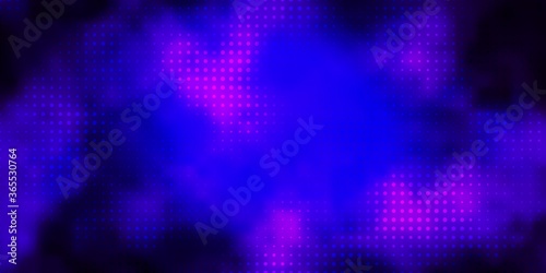 Dark Purple vector background with bubbles. Abstract colorful disks on simple gradient background. Pattern for websites.