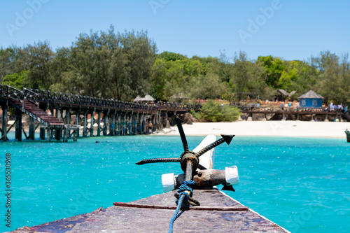 Boat ride to Prison Island on Zanzibar Island in Tanzania photo