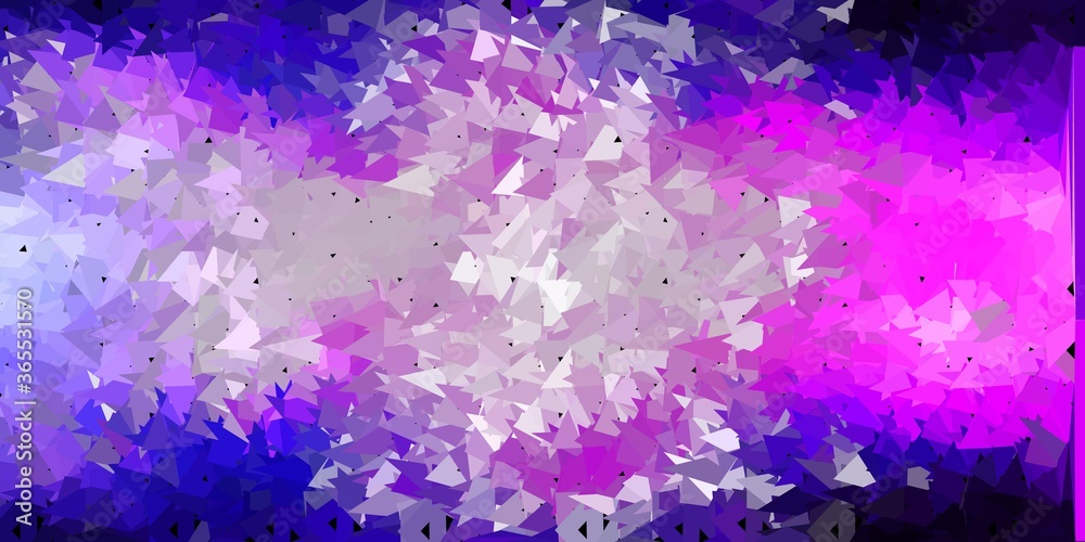 Light pink vector abstract triangle pattern.