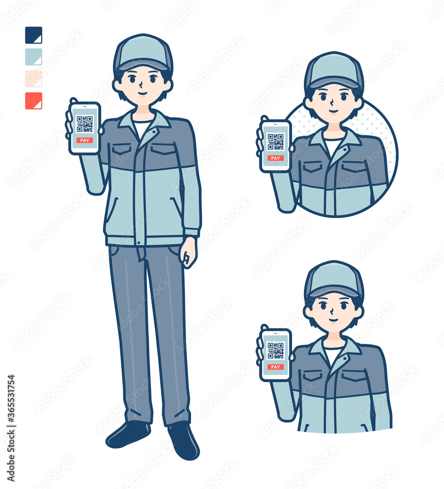 simple delivery man_Smartphone-cashless