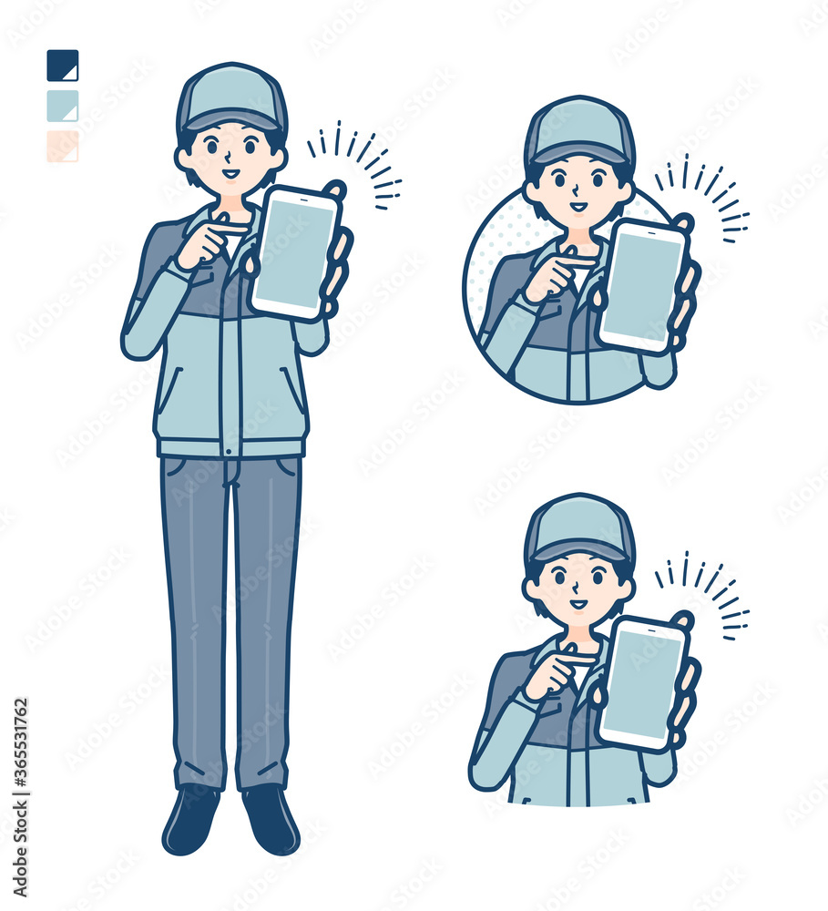 simple delivery man_smartphone-show-screen simple delivery man_smartphone-show-screen