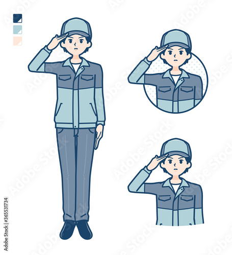 simple delivery man_salute