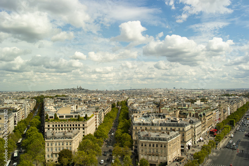 View of Paris in summer afternoon