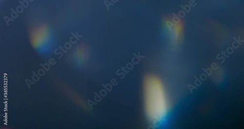 Prism Rainbow Light Flares Overlay on Black Background