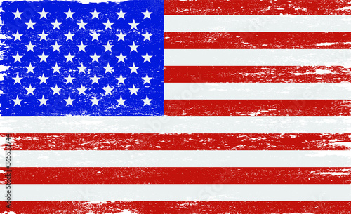 Old grunge flag of United States.