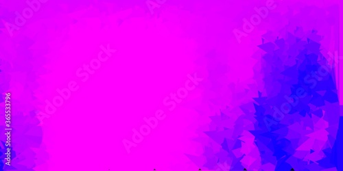 Light purple, pink vector triangle mosaic template.