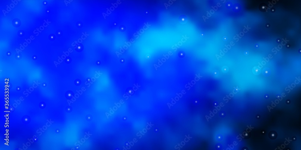 Dark BLUE vector texture with beautiful stars. Blur decorative design in simple style with stars. Theme for cell phones.
