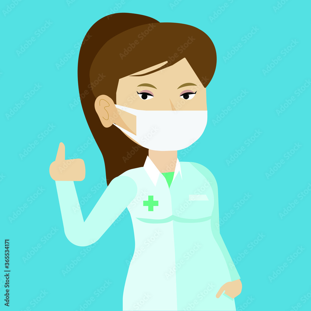 Young woman doctor vector image illustration vector art