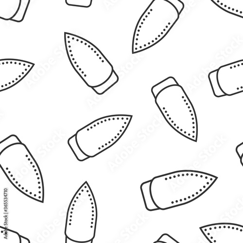 Iron icon in flat style. Laundry equipment vector illustration on white isolated background. Ironing seamless pattern business concept.