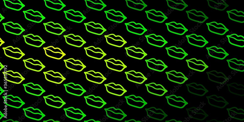 Dark Green, Yellow vector pattern with feminism elements. Dark Green, Yellow vector pattern with feminism elements.