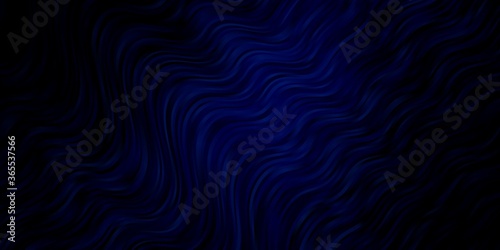 Dark BLUE vector template with curved lines. Illustration in halftone style with gradient curves. Design for your business promotion.