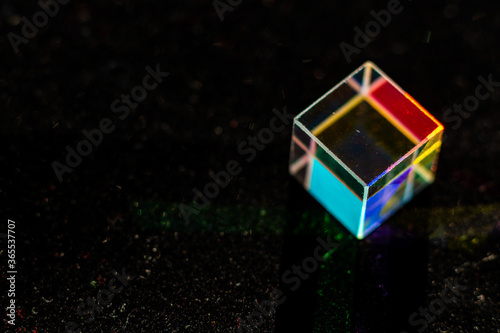 Color square crystal with rainbow