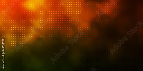 Dark Green, Yellow vector backdrop with dots. Abstract decorative design in gradient style with bubbles. Pattern for websites.