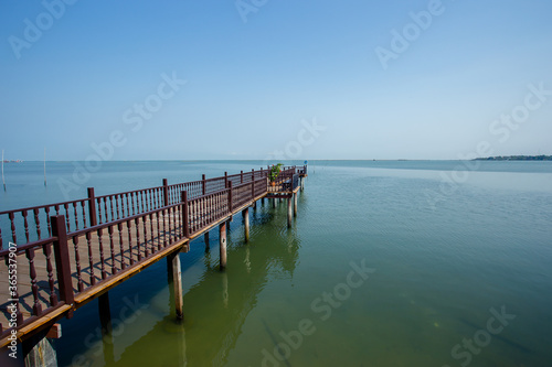 Thailand, Bridge - Built Structure, Rayong, Sea, Wood - Material © weera