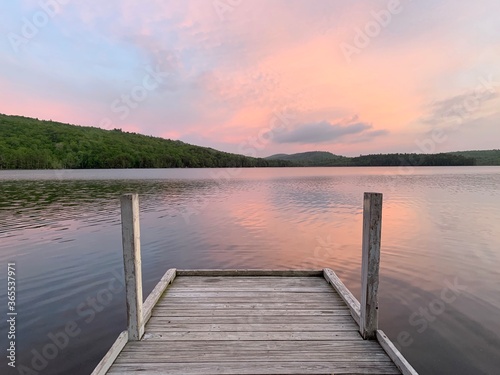 Sunset on the shore of Lake George. © James