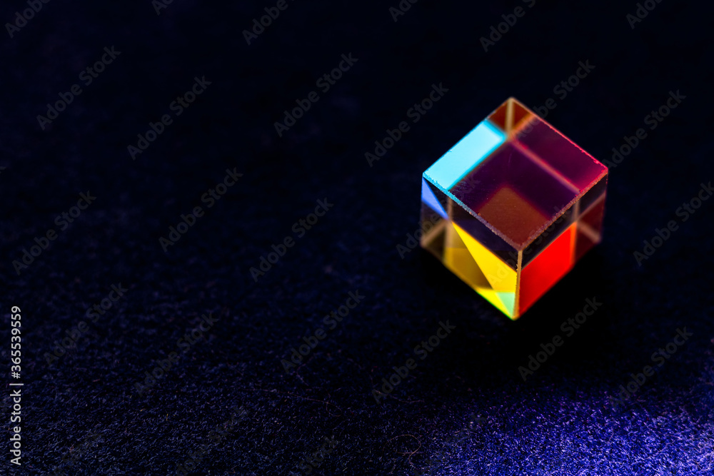 Color square crystal with rainbow Color square crystal with rainbow