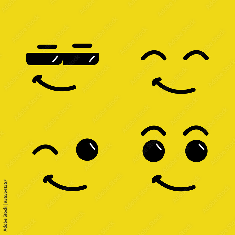 Set of smiling face emoji design illustration vector collection Set of smiling face emoji design illustration vector collection